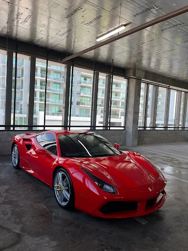Clean Red Ferrari after car detailing