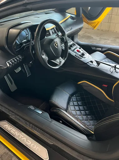 Interior of lamborghini after interior car detailing