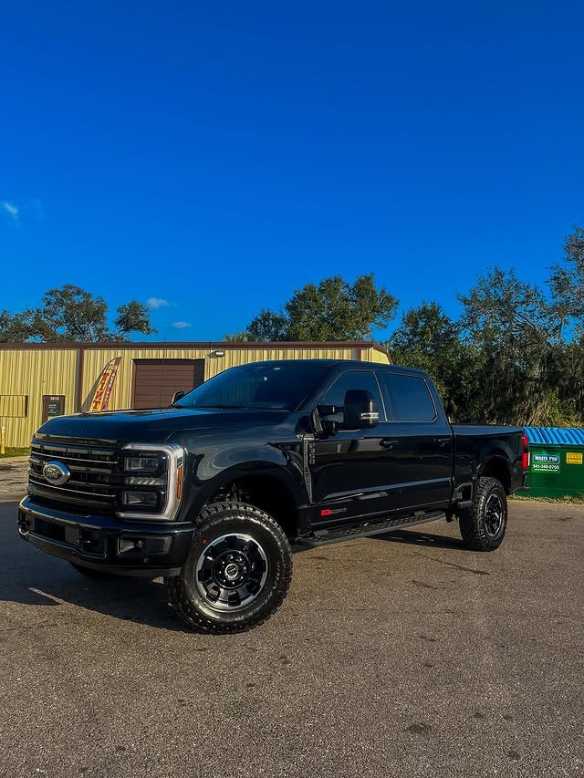 High‑gloss finish on a 2026 Ford F‑350 after paint correction and 7‑year ceramic coating