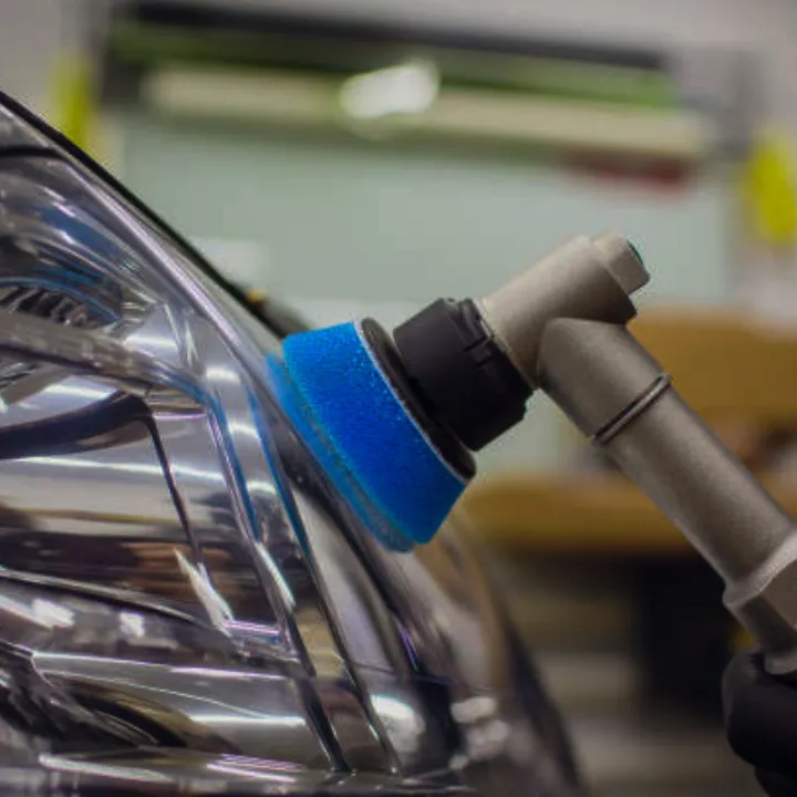 Headlight restoration service on car lights